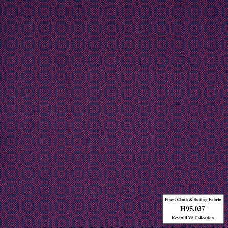 H95.037 Kevinlli V8 - Vải Suilt 90% Wool - Tím họa tiết
